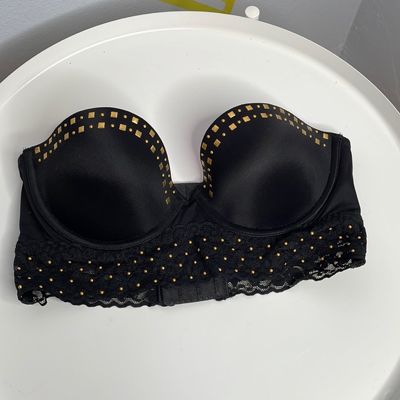 Black Studded Strapless Bustier Top - Picture 1 of 5